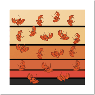 Claws Up for Crawfish for Crawfish pinch pattern Posters and Art